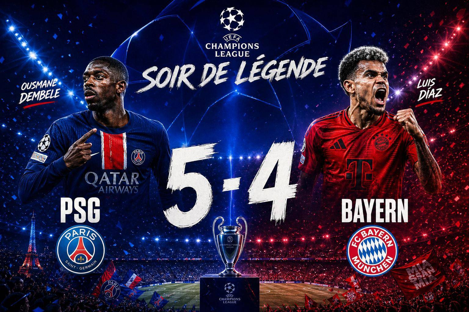 Ligue des champions : le PSG s&rsquo;offre un succès historique contre le Bayern Munich