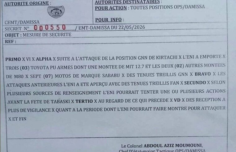 Attaque de Kirtachi au Niger : un document classifié révèle l&rsquo;ampleur du butin capturé par le JNIM