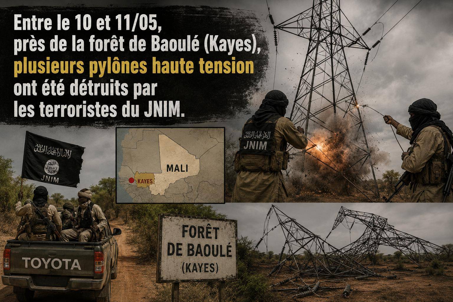 Coupures d&rsquo;électricité à Bamako : le JNIM frappe les infrastructures critiques du Mali