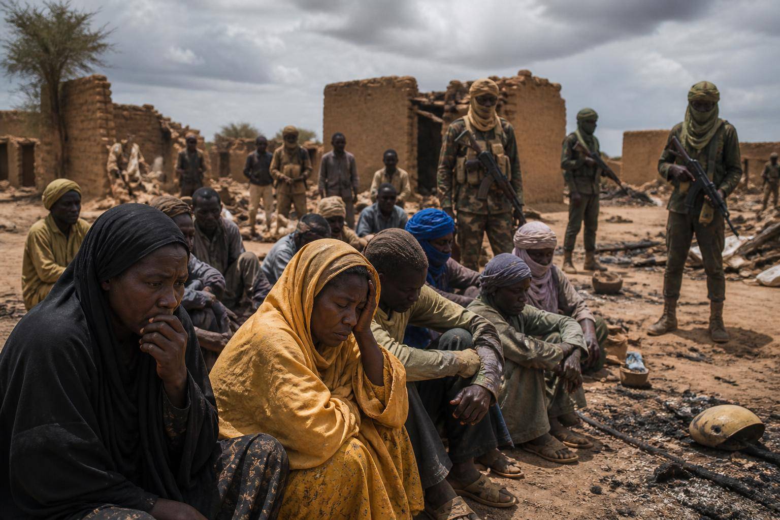 Illustration du massacre de Doungouro au Niger