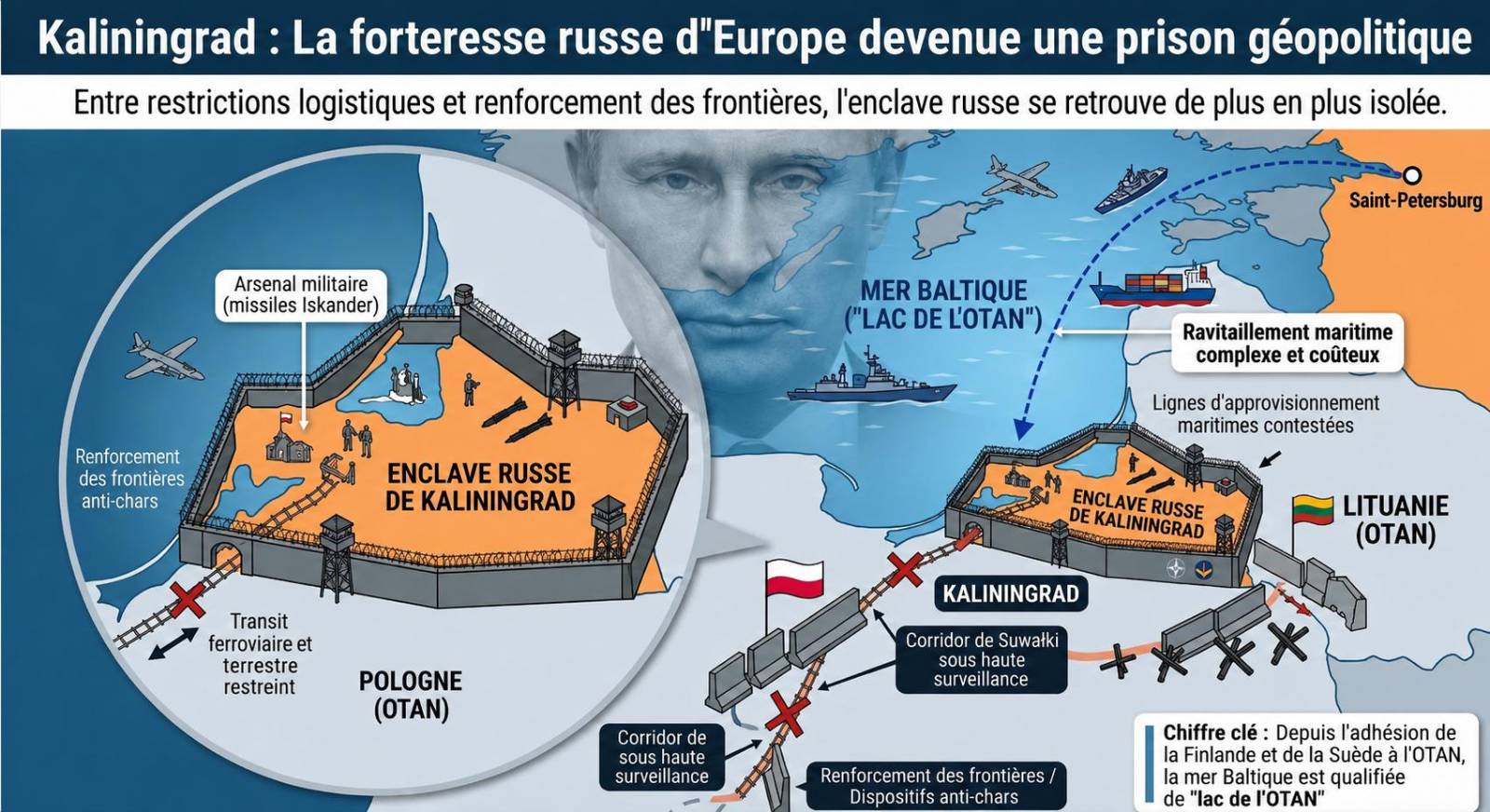 L&rsquo;enclave de Kaliningrad, un ancien bastion russe désormais sous haute pression européenne