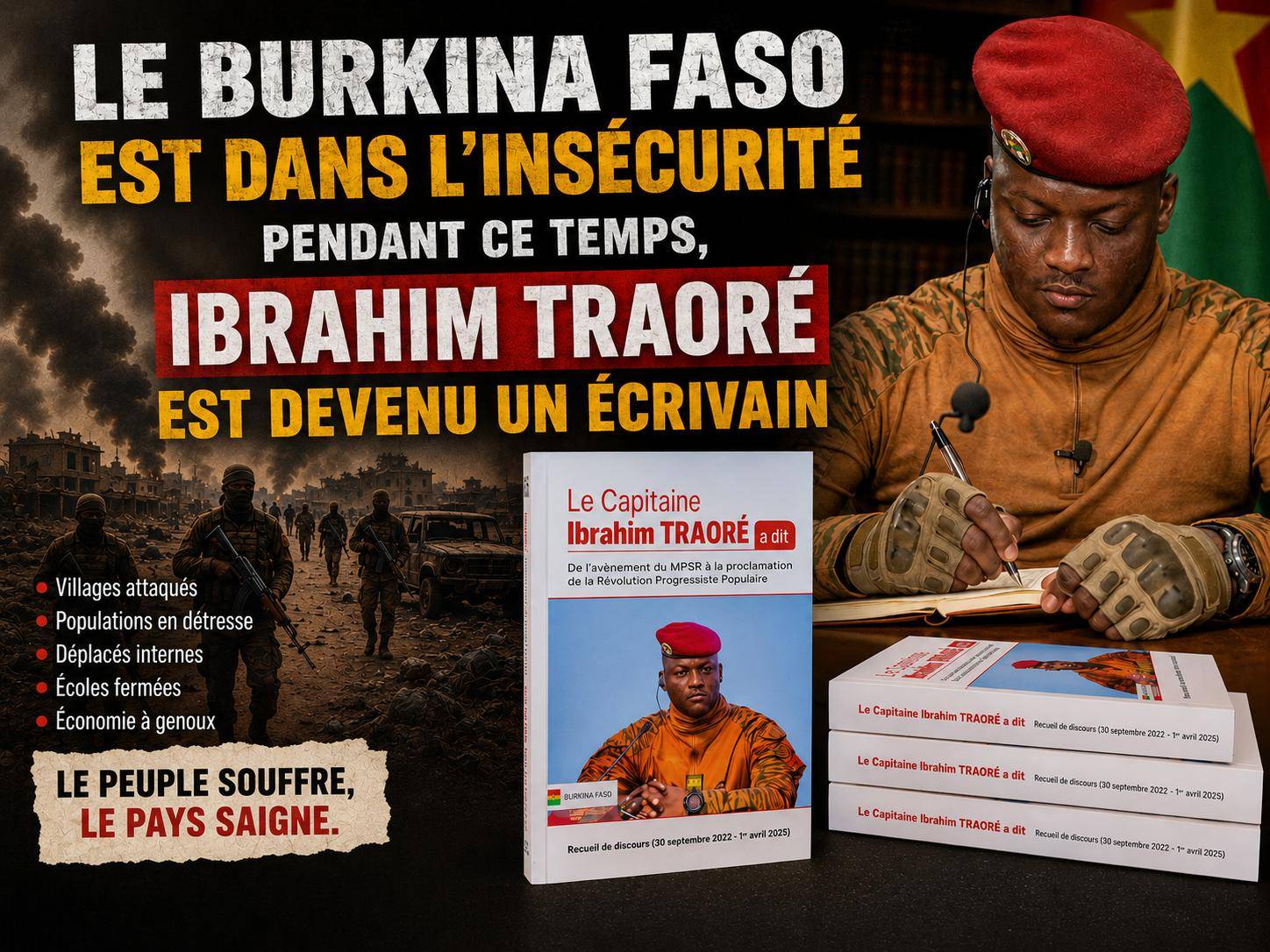 Au Burkina, les livres d&rsquo;Ibrahim Traoré face à la crise qui ronge le pays