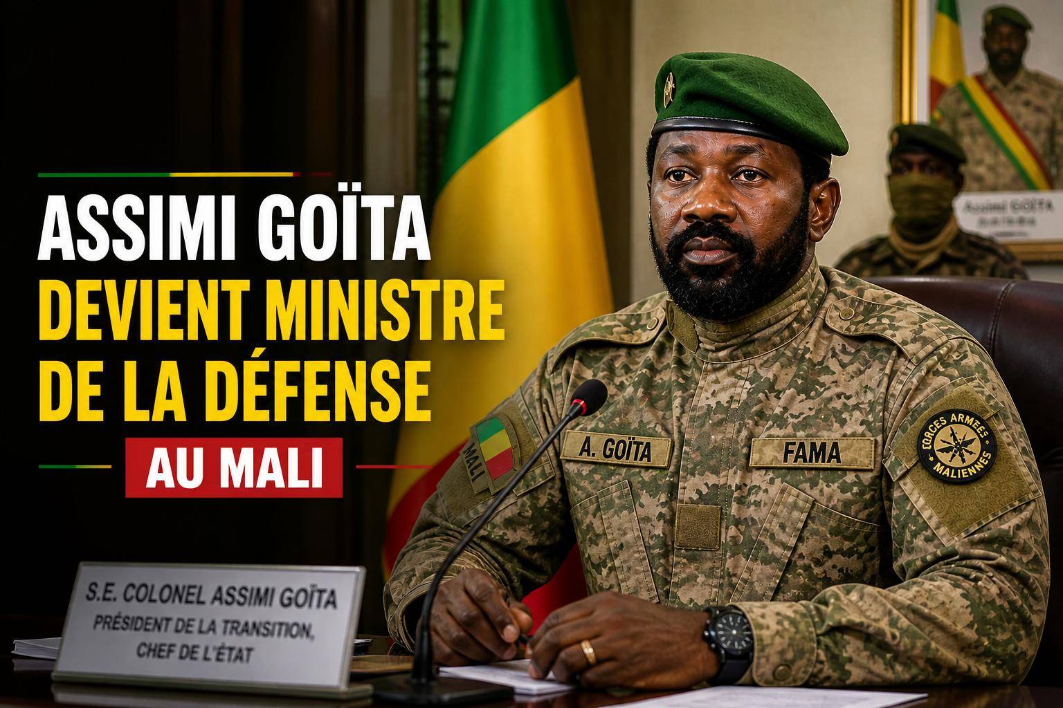 Mali : assimi goïta cumule pouvoir et défense après revers à Kidal