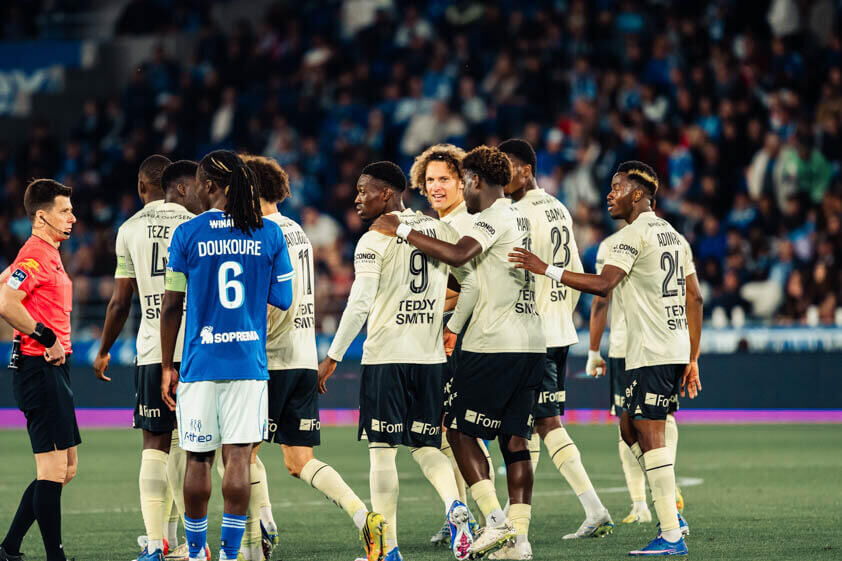 Action de jeu entre Monaco et Strasbourg
