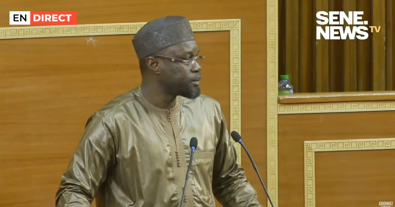 Le Premier ministre Ousmane Sonko lors de son discours sur l'homosexualité