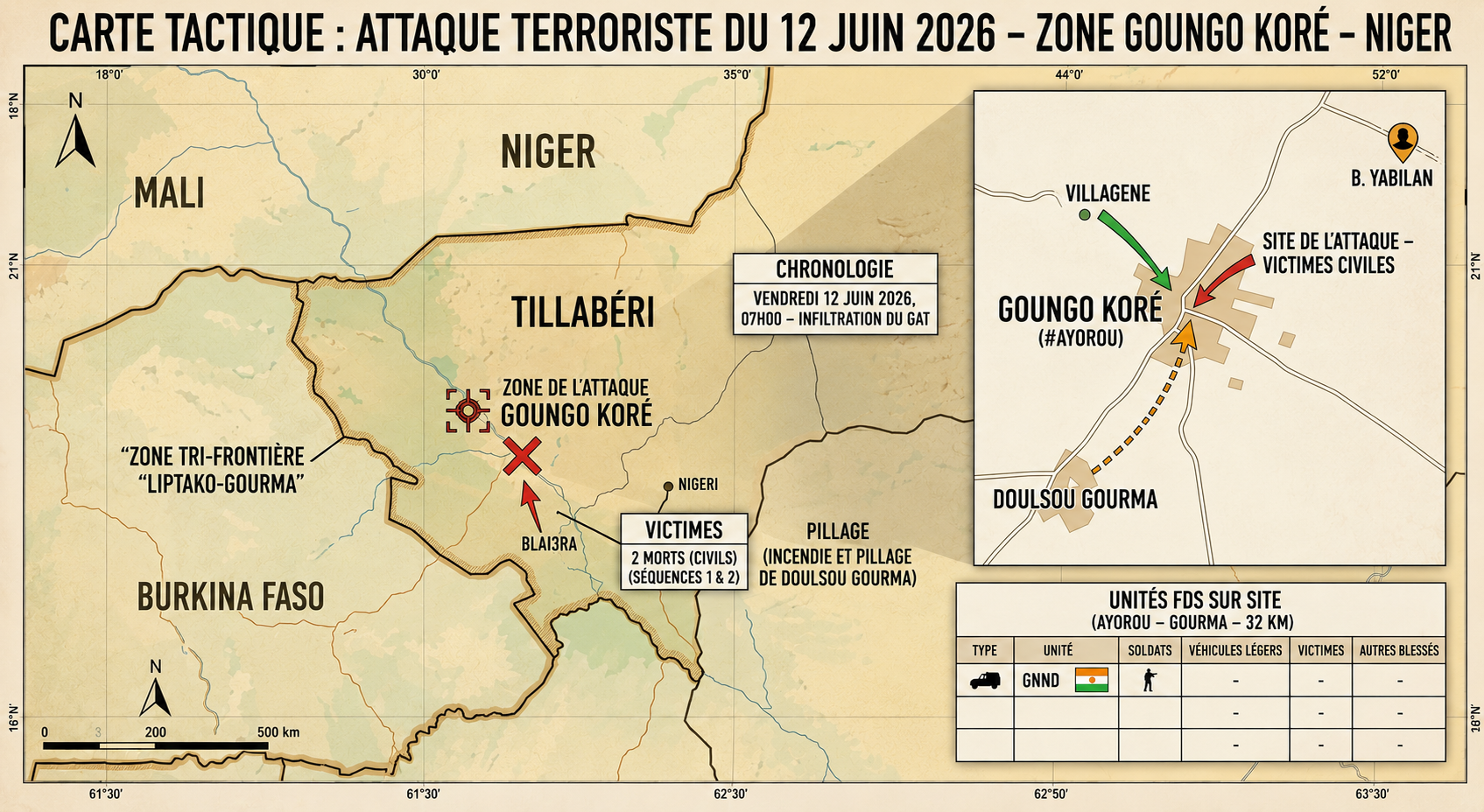 Violences terroristes dans le nord-ouest du Niger : deux morts et un enlèvement à ayorou