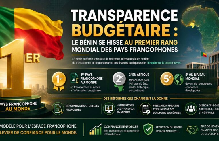 L&rsquo;exemplarité du Bénin en matière de transparence budgétaire reconnue à l&rsquo;échelle mondiale