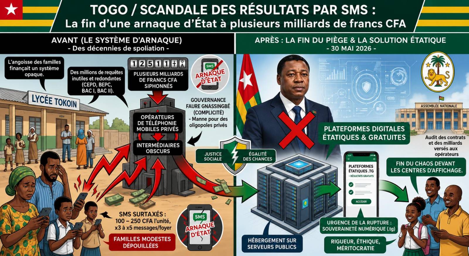 Togo : l’arrêt des résultats par sms met fin à un détournement systématique