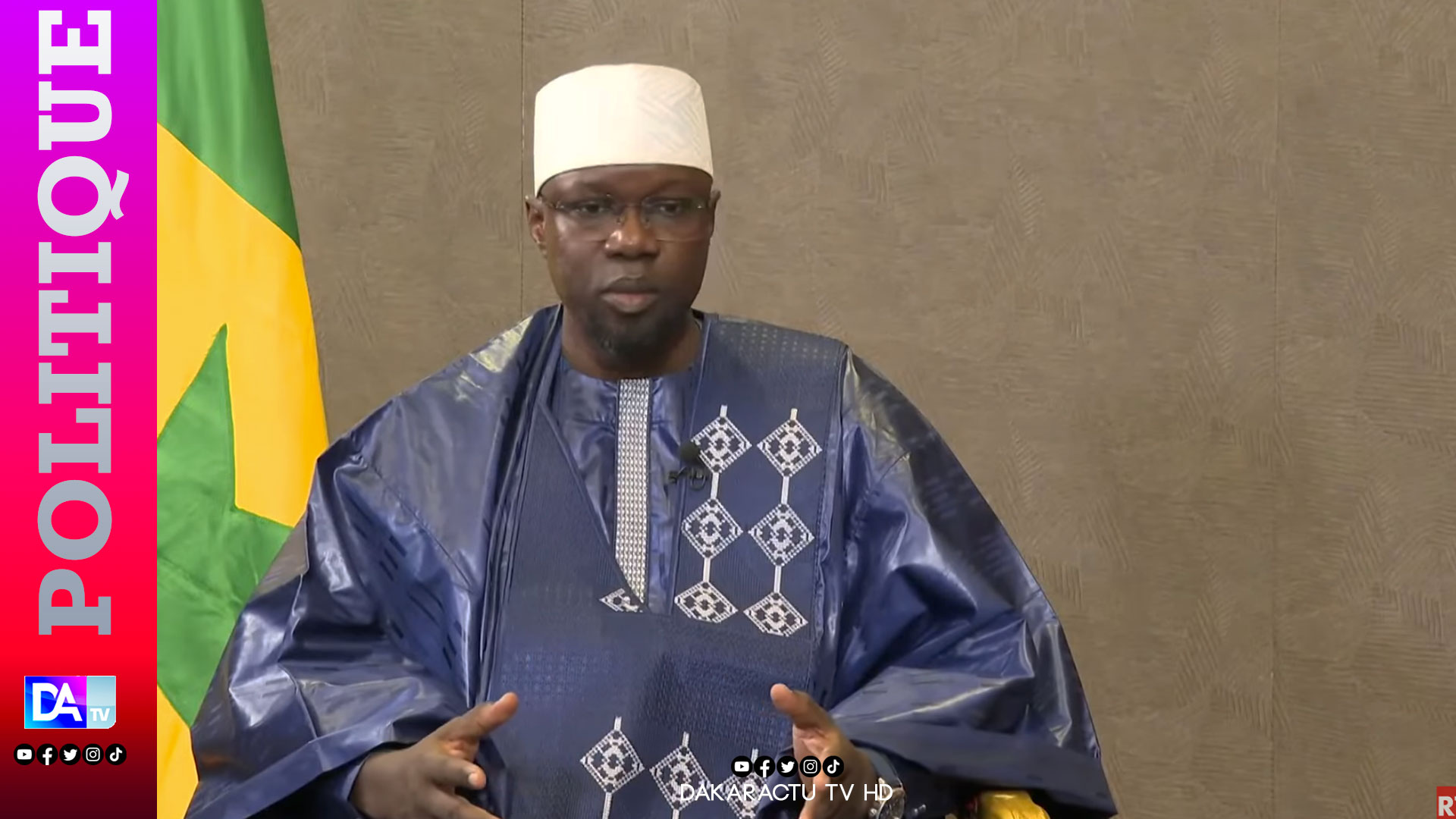 Sonko face à la presse après la formation du gouvernement au Sénégal