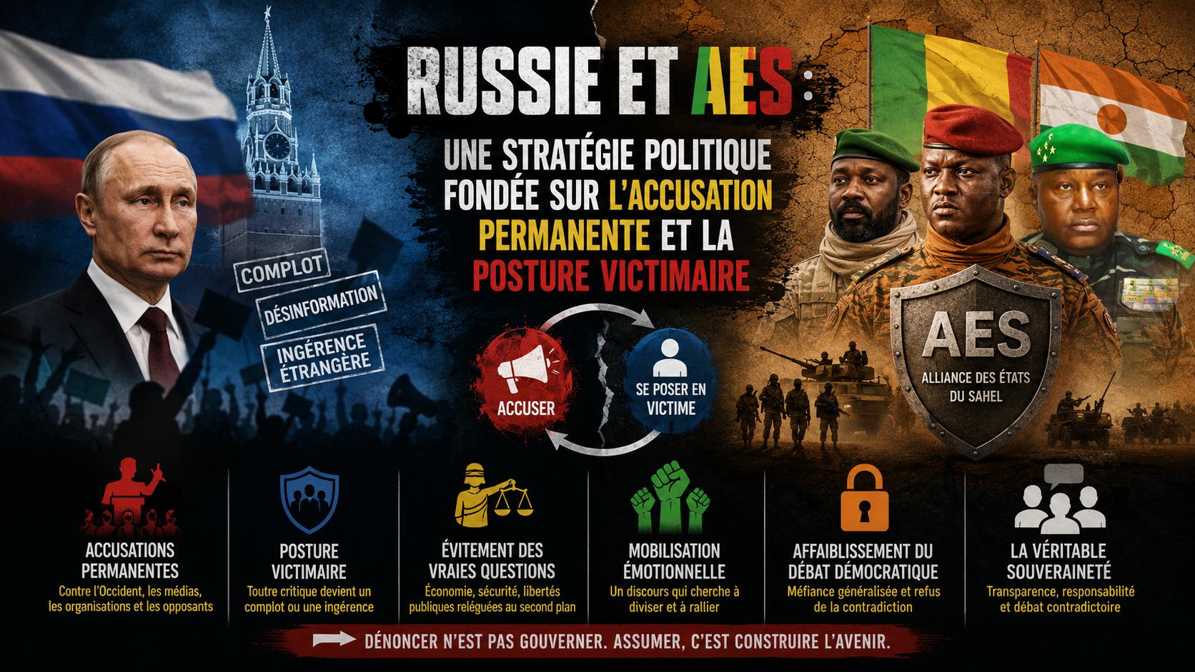 Stratégie politique : quand la Russie et l’AES transforment la critique en complot