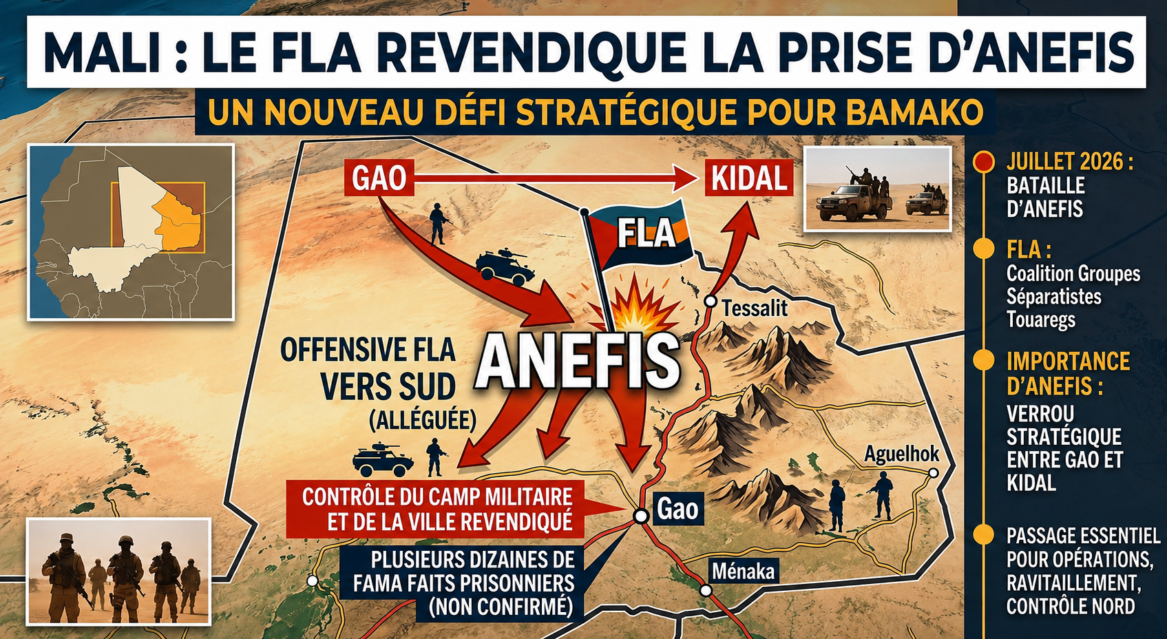 Le Mali sous pression : Anefis tombe, Kéniéroba attaquée