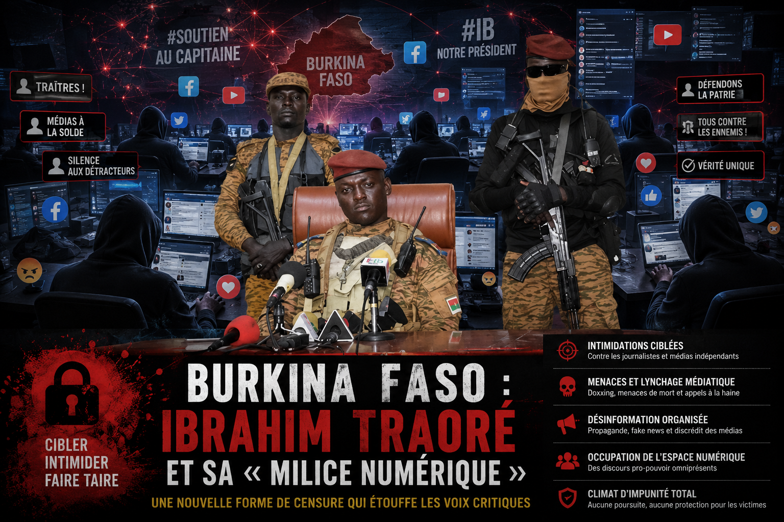 La stratégie numérique d&rsquo;intimidation au Burkina Faso