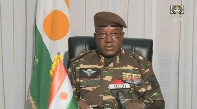 le général Abdourahamane Tiani lors d'une allocution