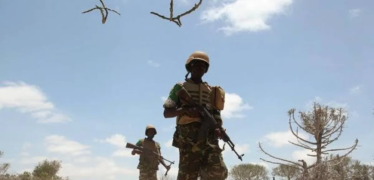 Vue aérienne d'un village malien endommagé après des frappes