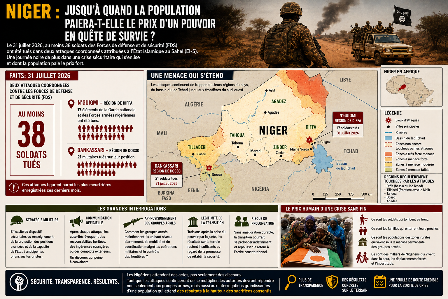 Niger : quand la quête de survie du pouvoir militaire hypothèque la sécurité des populations