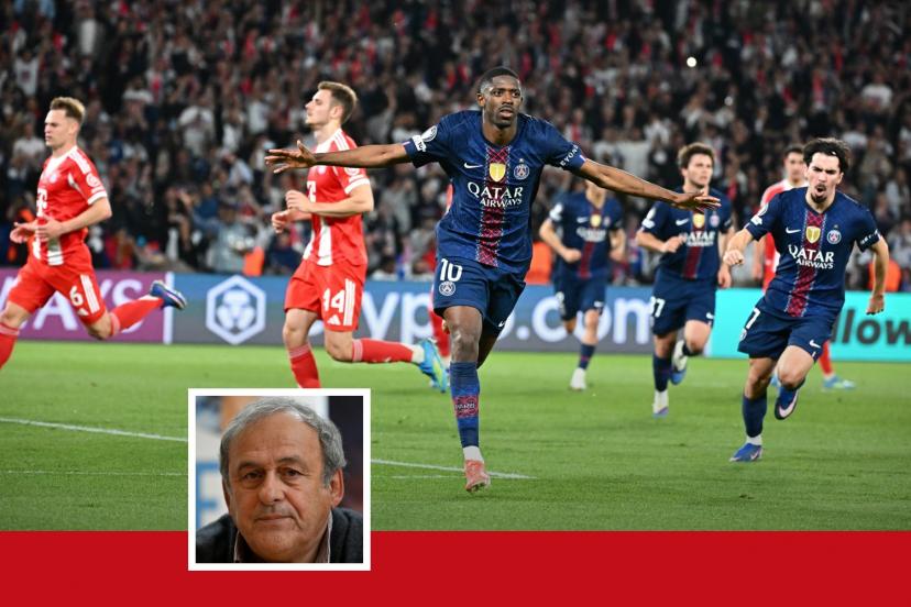 Portrait de Michel Platini, triple Ballon d'Or français, lors d'une interview récente