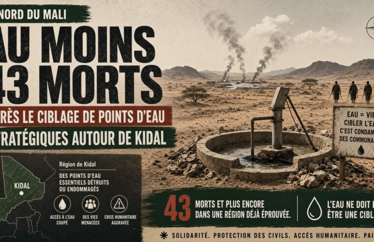 Kidal : les frappes sur les puits laissent 43 morts et menacent la survie de milliers de familles au Mali