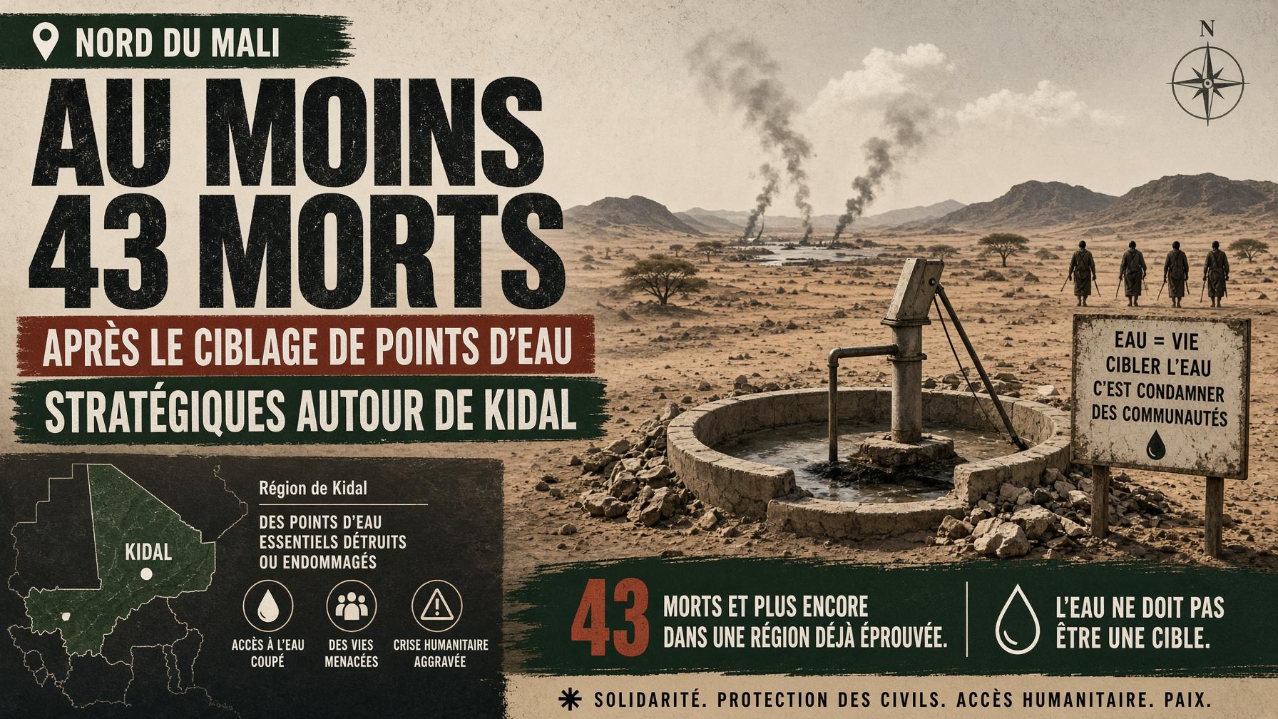 Kidal : les frappes sur les puits laissent 43 morts et menacent la survie de milliers de familles au Mali