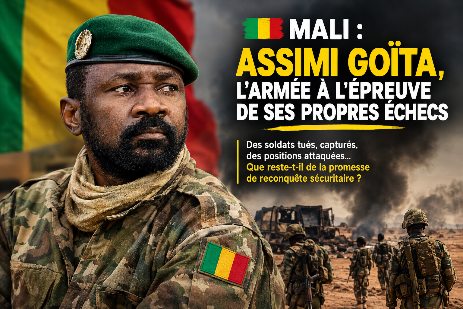 Mali : les revers militaires d’Assimi Goïta pèsent sur la sécurité des citoyens et la crédibilité de l’État