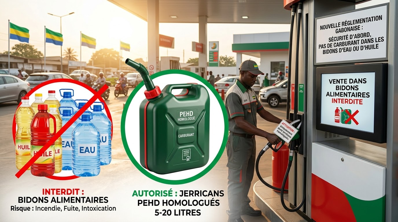 Carburant au Gabon : le tournant des jerricans homologués s&rsquo;impose en station-service